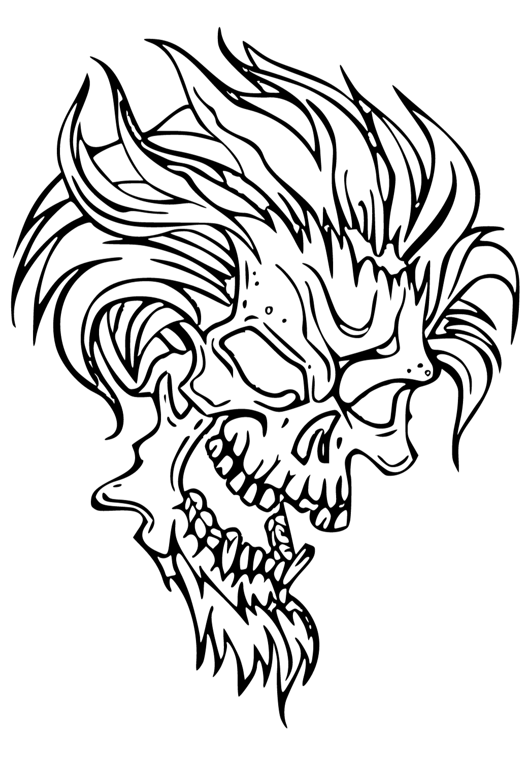 Free Printable Demon Horrible Coloring Page for Adults and Kids ...