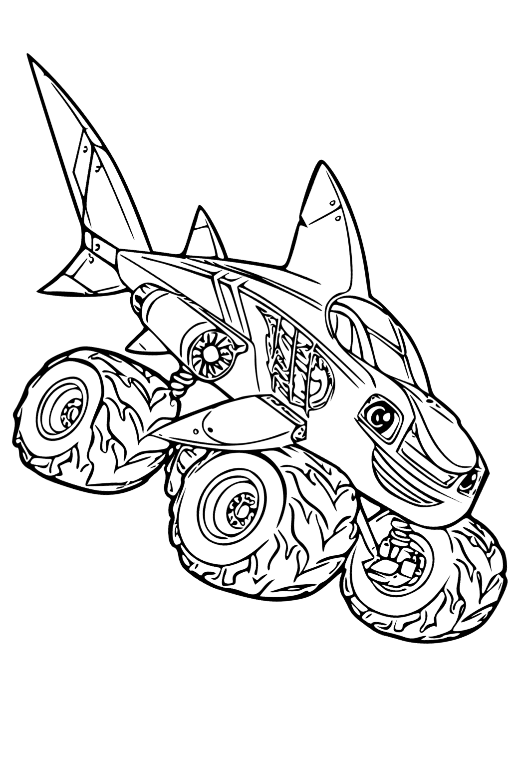 Free Printable Blaze and the Monster Machines Shark Coloring Page for ...