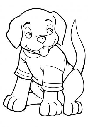 Cachorro fofo com desenhos de café para colorir para crianças