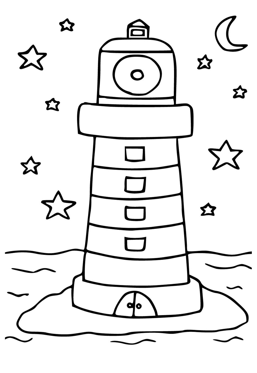 Free Printable Lighthouse Cute Coloring Page for Adults and Kids ...