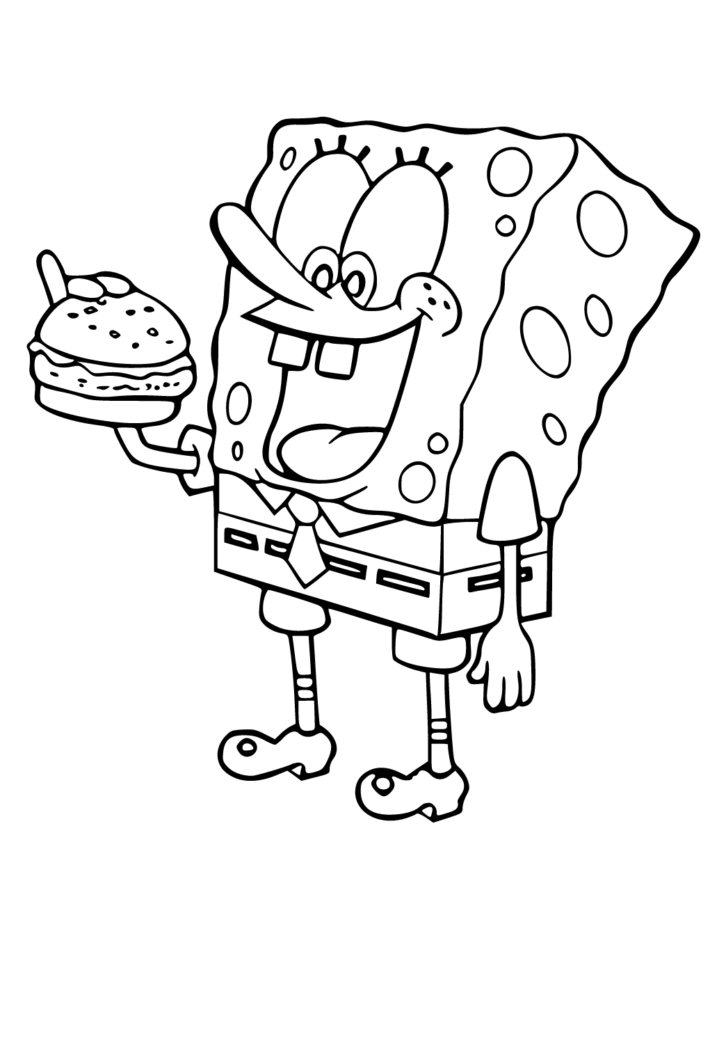 Gratis SpongeBob Hamburger Kleurplaat Printen voor Volwassenen en ...