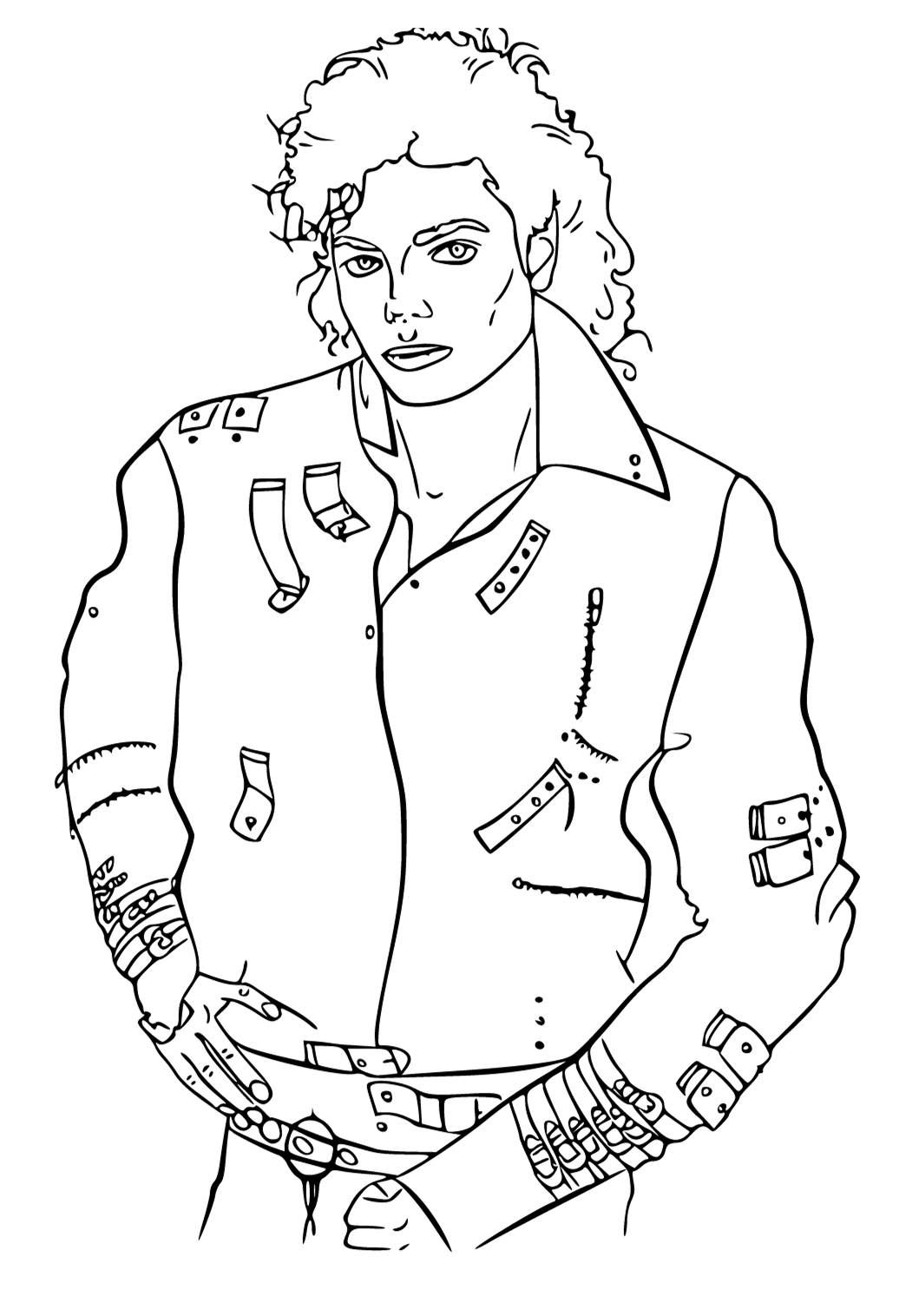 Free Printable Michael Jackson Costume Coloring Page for Adults and ...