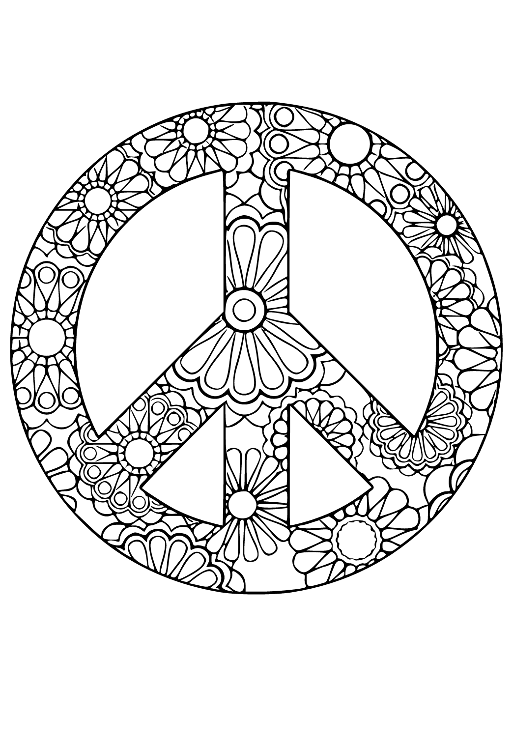 Free Printable Peace Sign Background Coloring Page for Adults and Kids ...