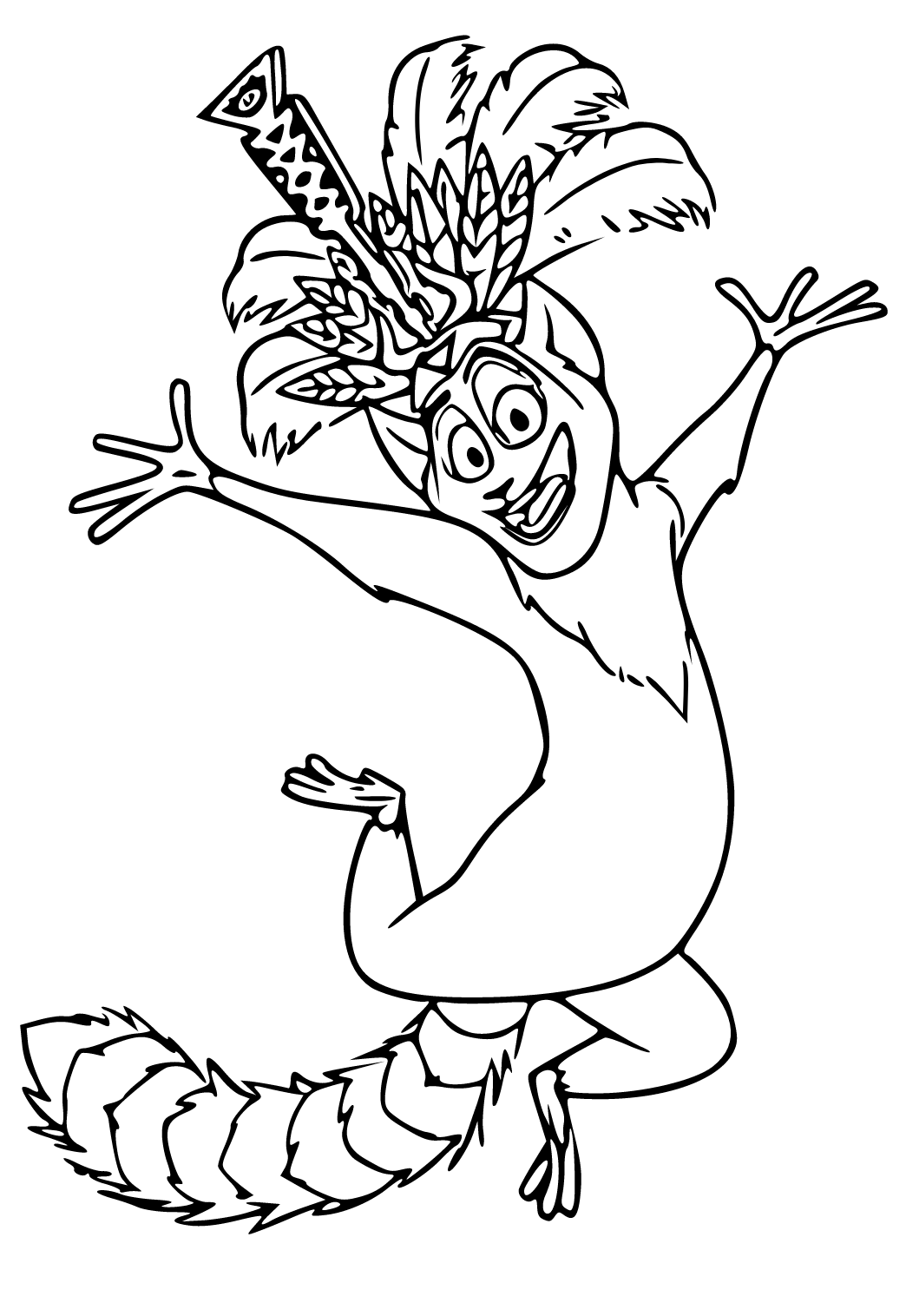 Free Printable Madagascar King Coloring Page for Adults and Kids ...