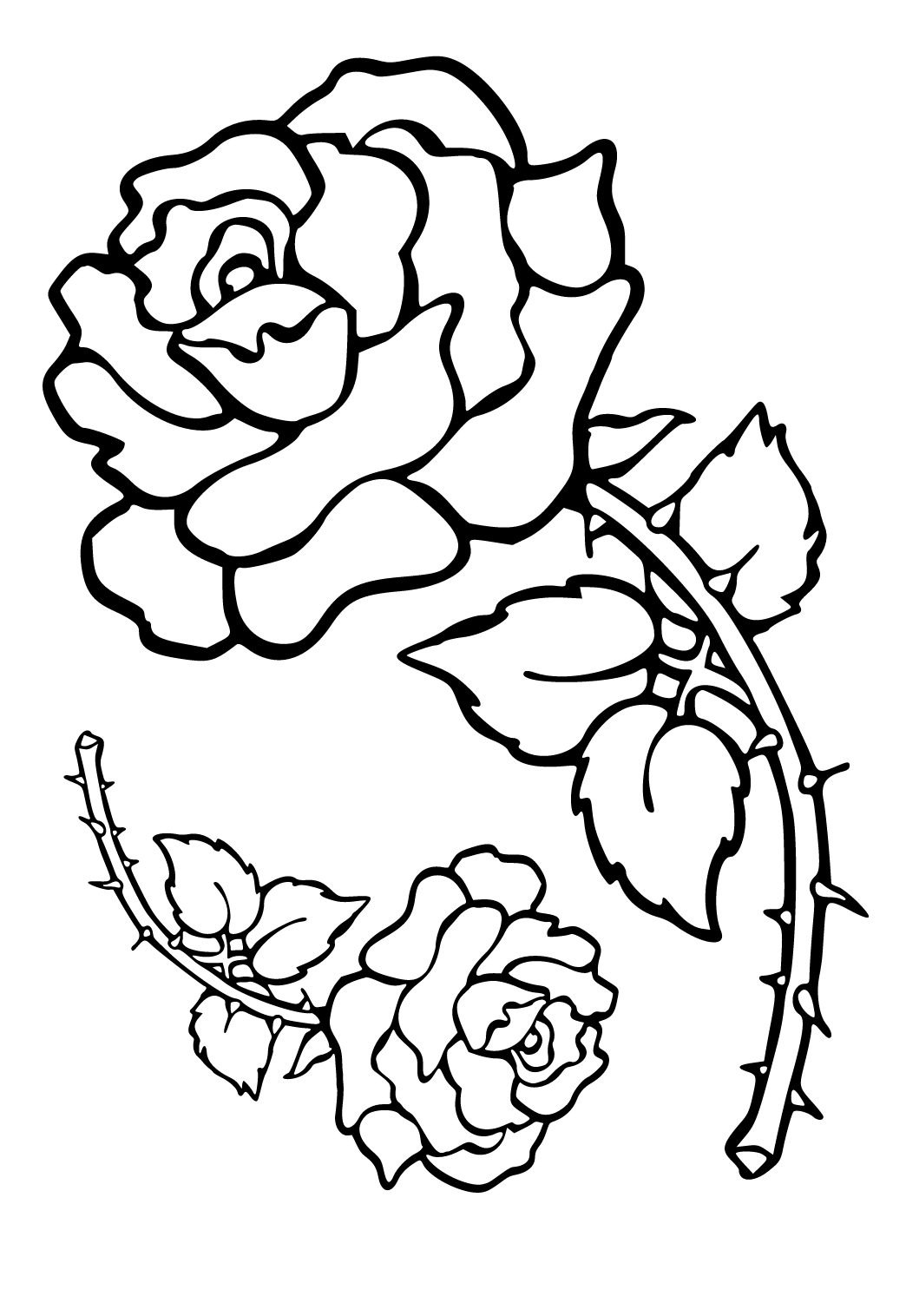 Раскраски онлайн Роза