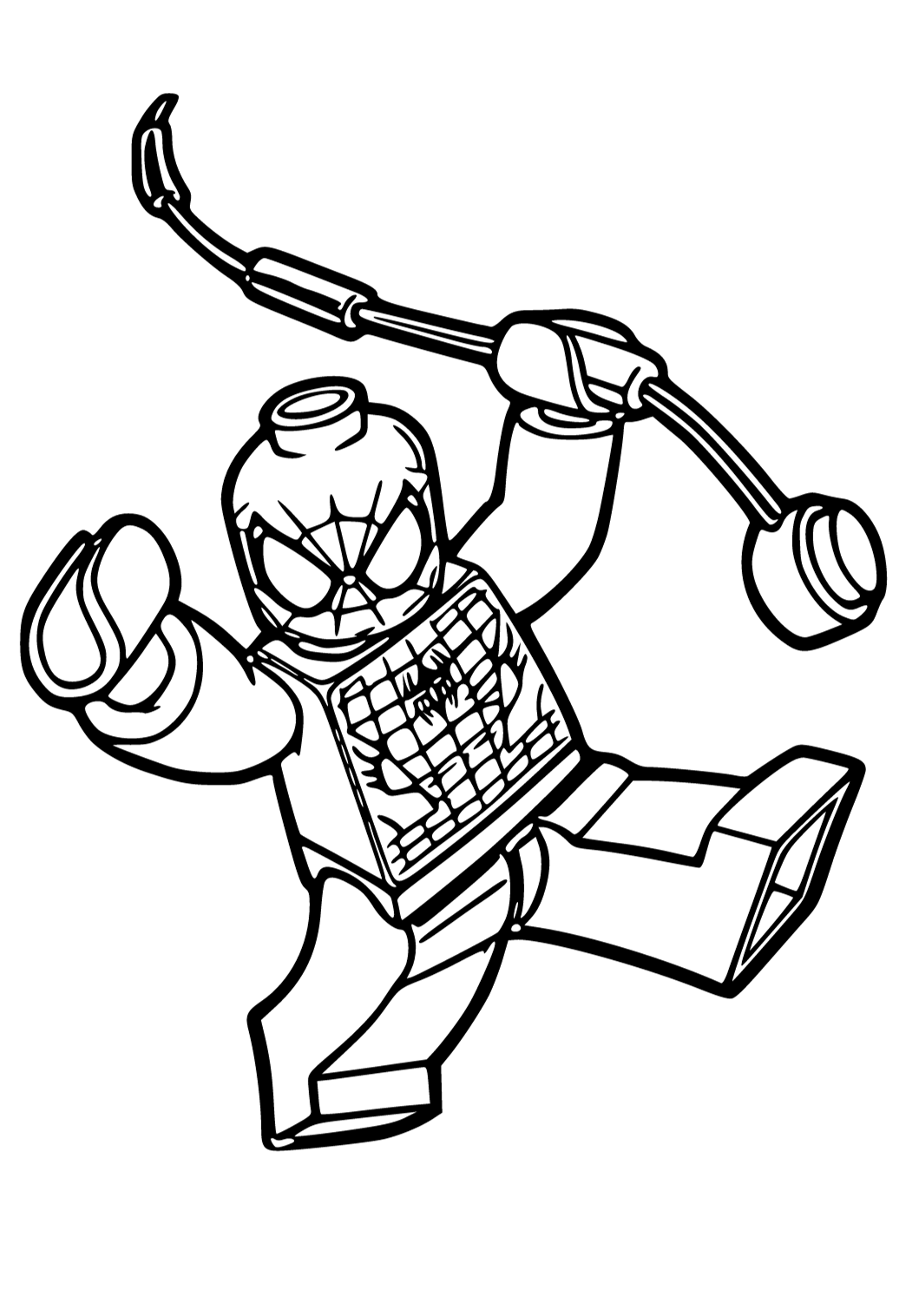 Free Printable Spiderman Figurine Coloring Page for Adults and Kids 