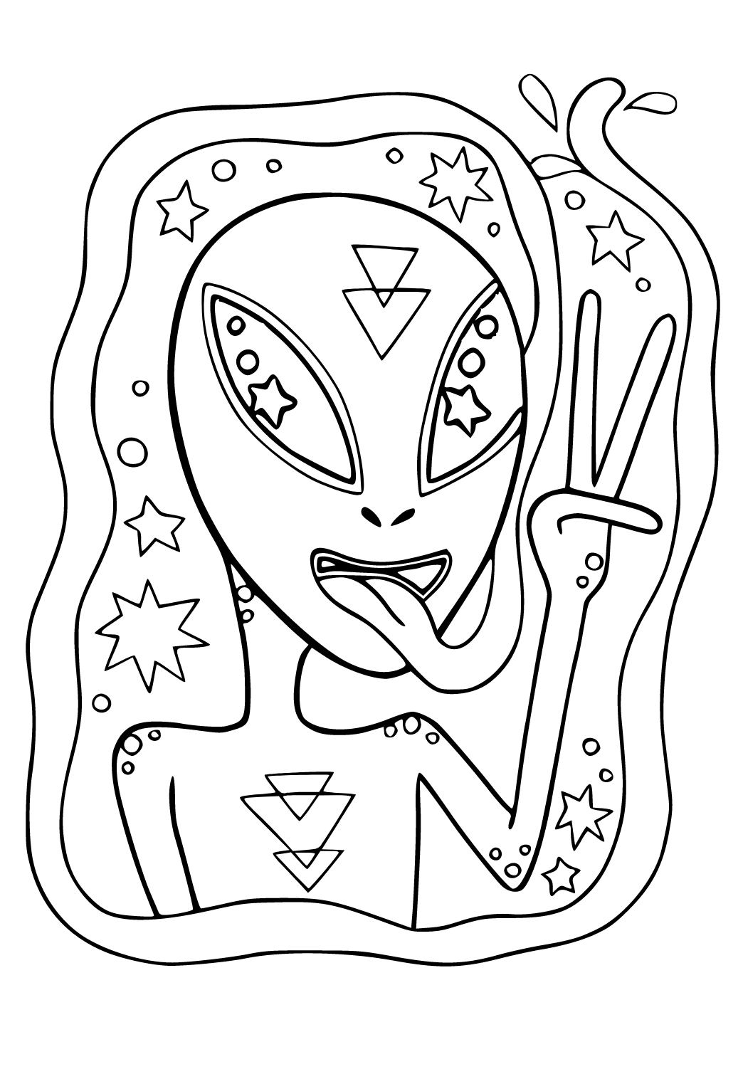 Páginas para colorir alienígenas Trippy grátis - Páginas para colorir  alienígenas - Páginas para colorir para crianças e adultos