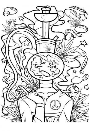 trippy flower coloring pages