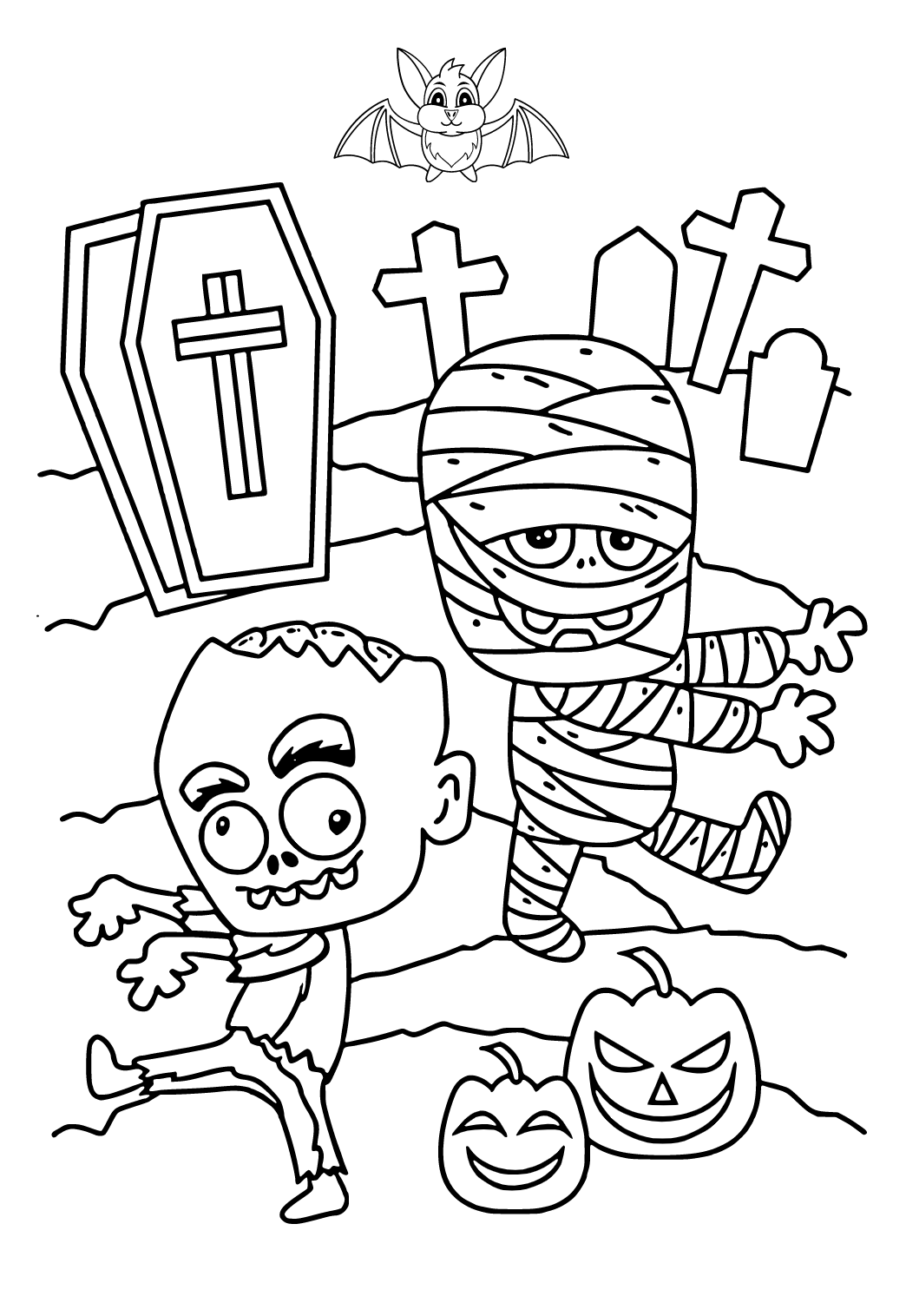 zombie hello kitty coloring pages