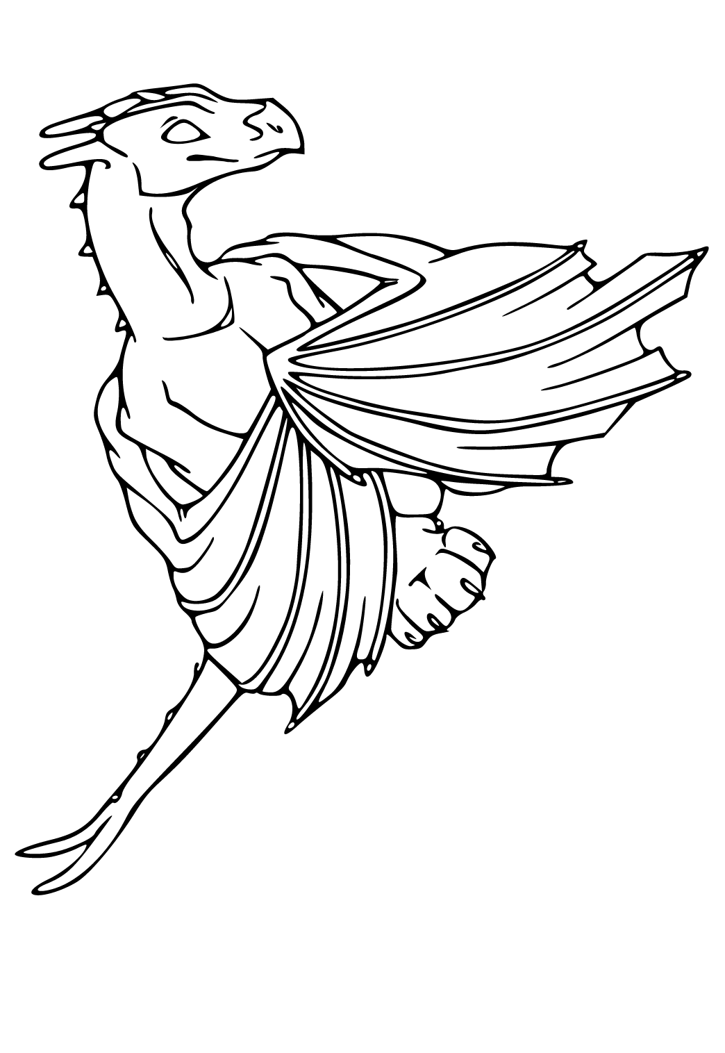 Free Printable Dragon Wings Coloring Page for Adults and Kids - Lystok.com