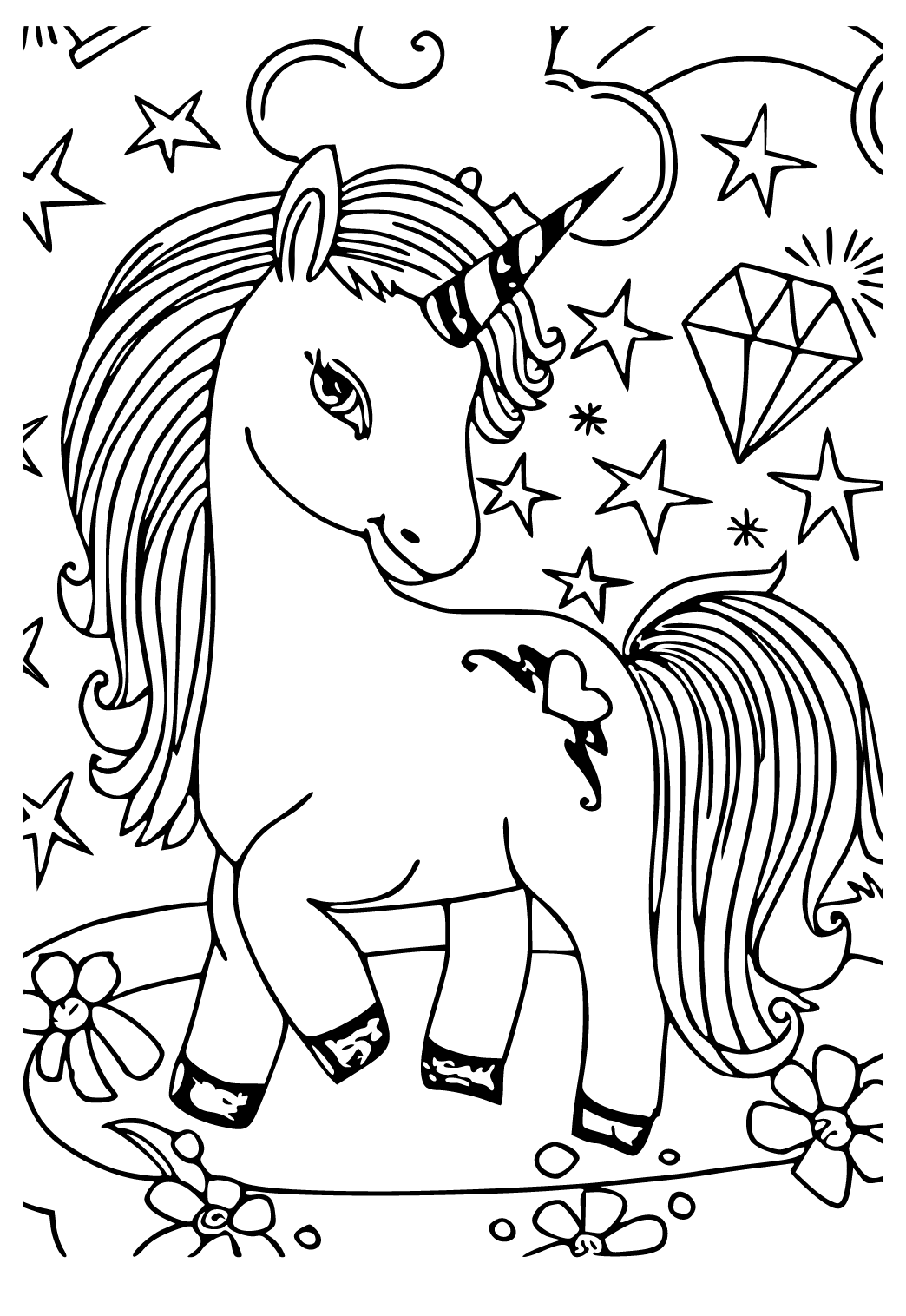Disegno e Immagino Pop It Unicorno da Colorare e Stampare Gratis per Adulti  e Bambini 