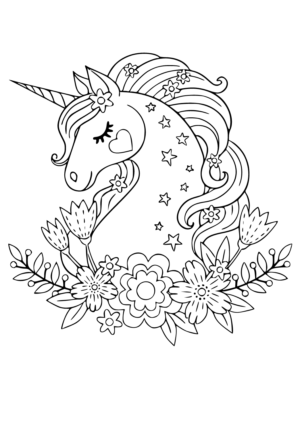 Free Printable Unicorn Makeup Coloring Page for Adults and Kids ...