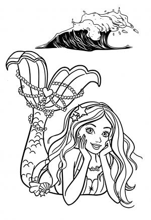 Free Printable Mermaid Coloring Pages for Adults and Kids - Lystok.com