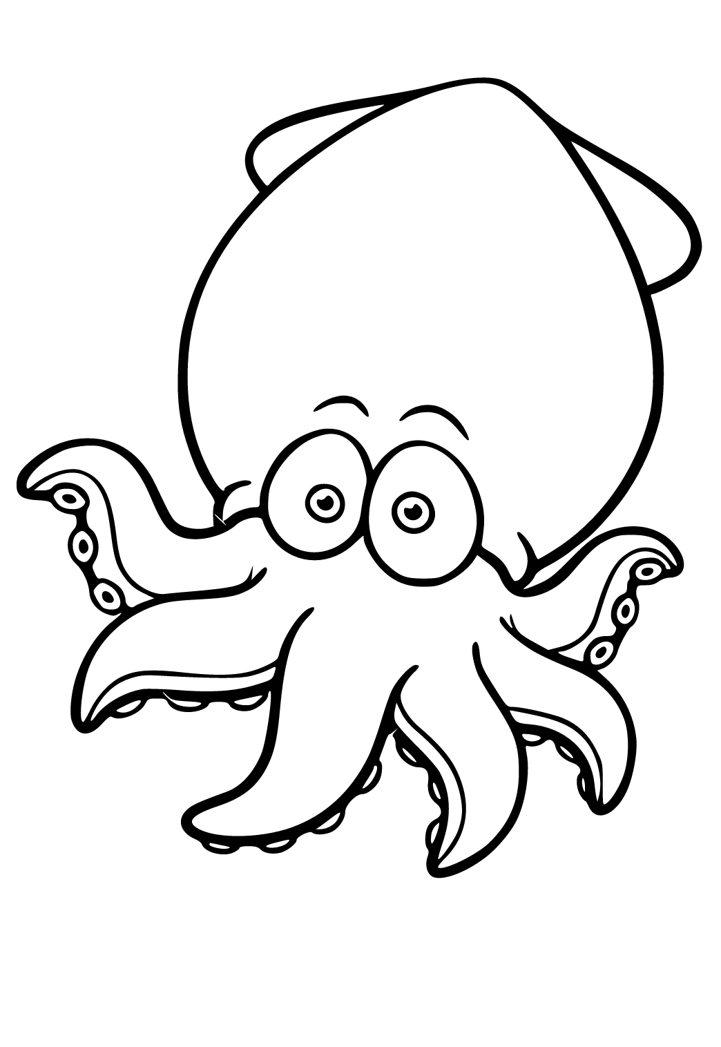 Free Printable Octopus Funny Coloring Page for Adults and Kids - Lystok.com