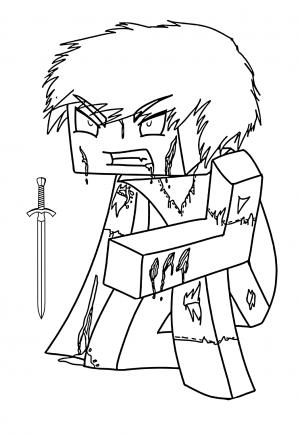 minecraft coloring pages to print herobrine