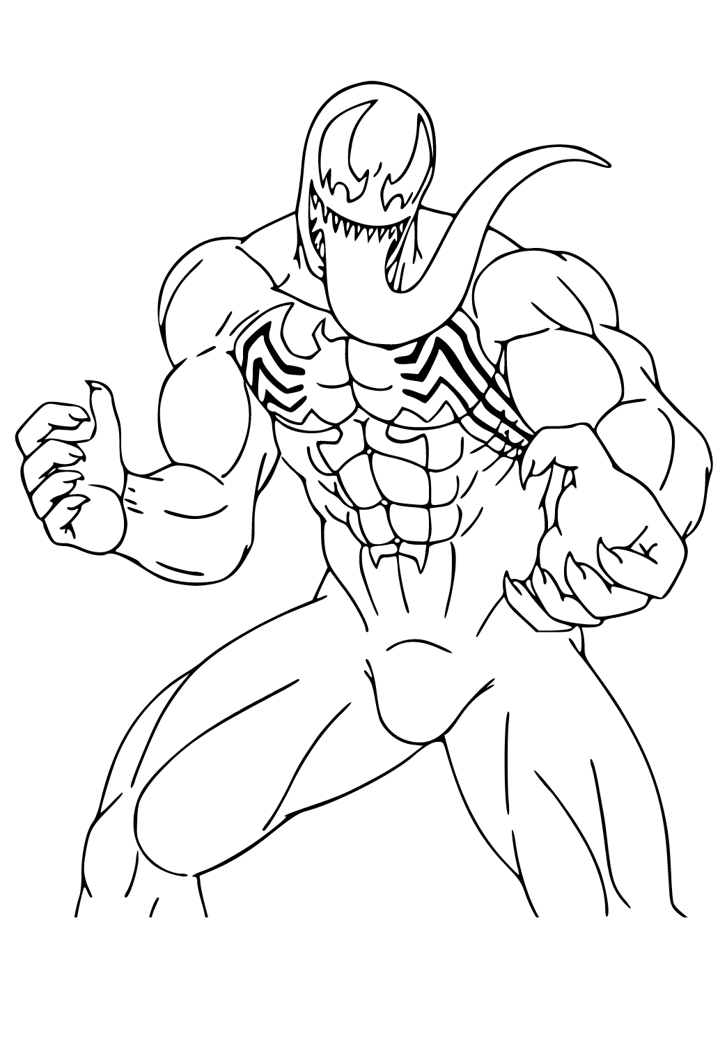 Free Printable Venom Hero Coloring Page for Adults and Kids - Lystok.com