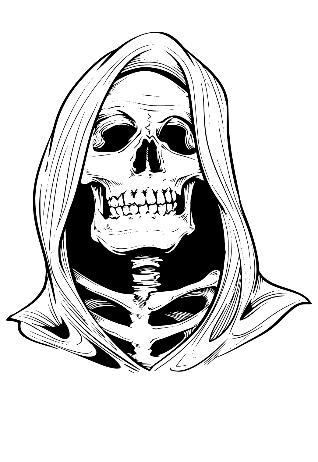skeleton face drawing for kids