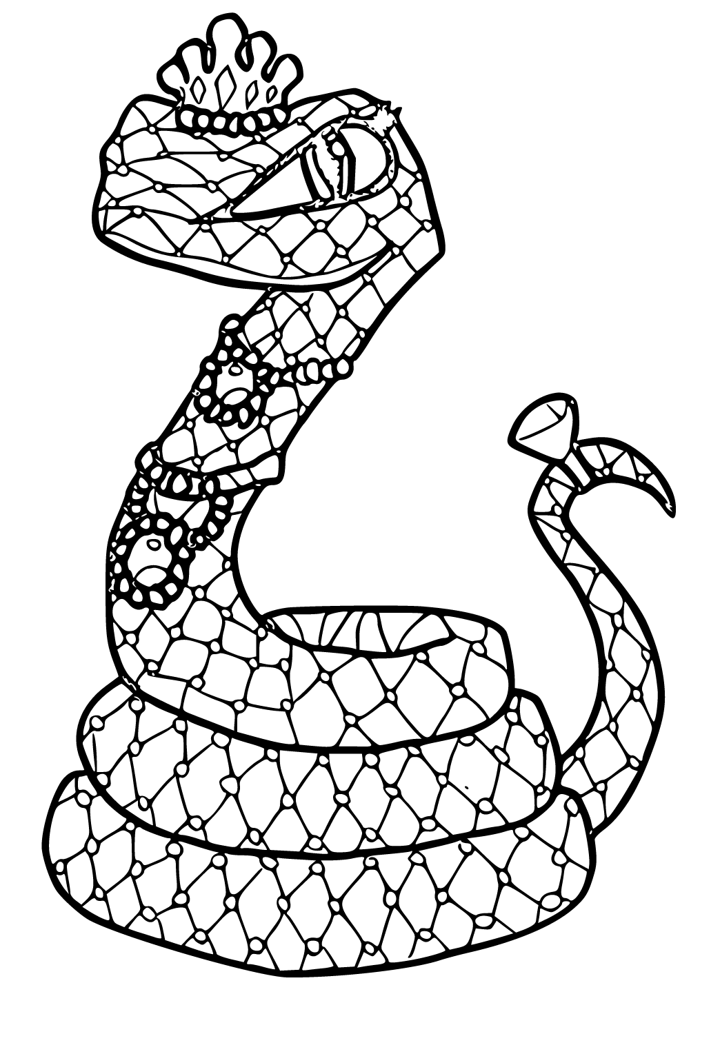 Раскраска Змея | Раскраски животных в прописи. Готовимся к школе